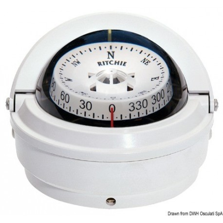 Compas RITCHIE Voyager 3' (76 mm) avec compensateurs et éclairage