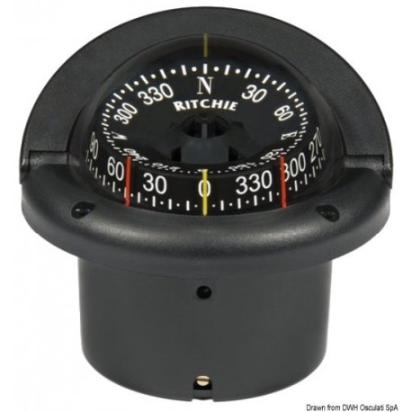 Compas RITCHIE Helmsman 3' 3/4 (94 mm) avec compensateurs et éclairage