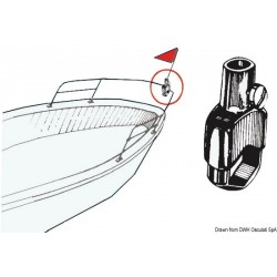 Support mât de pavillon pour montage sur balcon ou main-courante