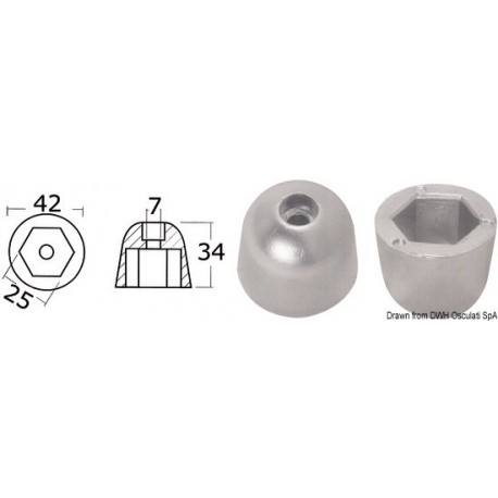 Anode de rechange hélice proue / poupe pour Side-Power (Sleipner)