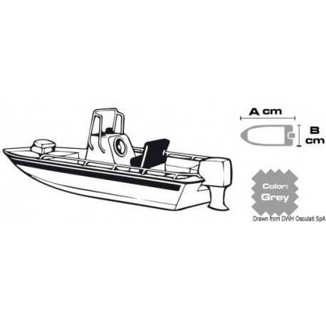 Bâche pour bateaux sans cabine traditionnelle avec position de conduite centrale/pontés avec pare-brise