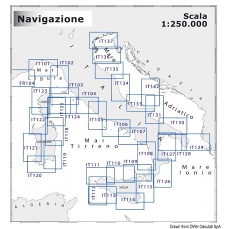 Carte Navimap FR104-IT101 - Cartographie NAVIMAP 1:250.000 pour navigation à moyenne portée