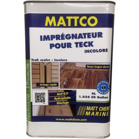 MATT CHEM - MATTCO INCOLORE - Imprégnateur pour teck incolore (formulation en phase aqueuse)