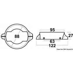 Collier Volvo Penta 2 pièces - S. Drive 120 avec 4 vis M4X20 inox