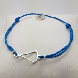 Bracelet cordon Minimaliste Bleu - rhodié
