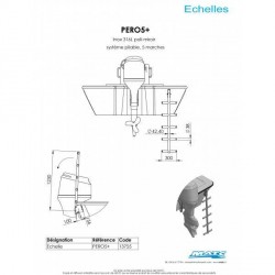 MATC - Échelle de plongée en inox PERO5+ pliable