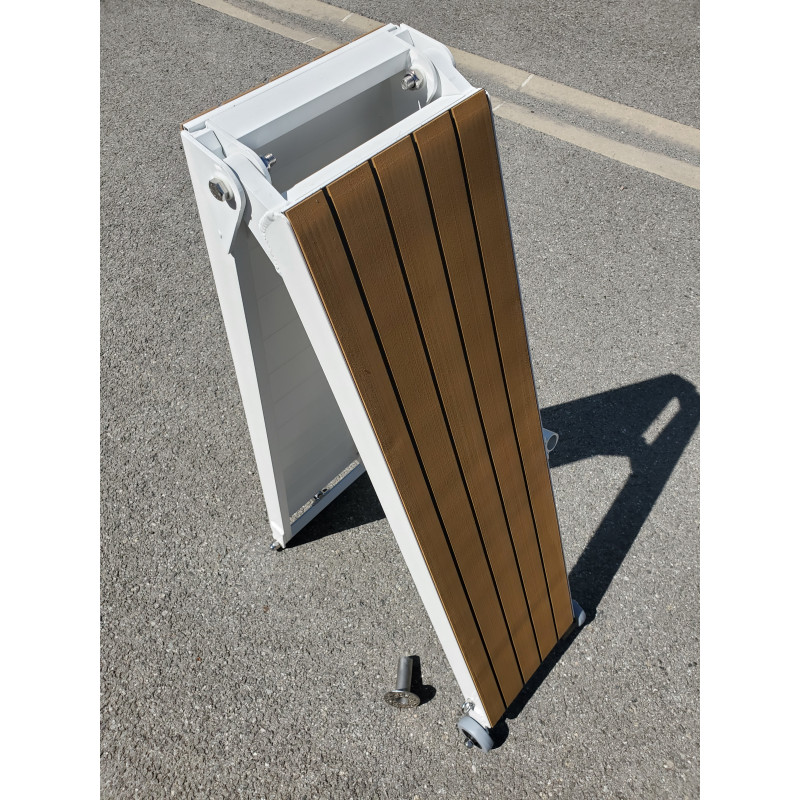 Passerelle légère BASE BLANCHE en alu pliable - Revêtement mousse 3M