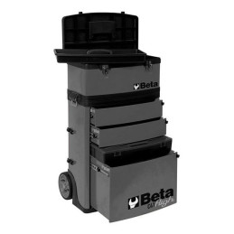 Chariot 2 coffres de rangements métalliques C41H - Gris