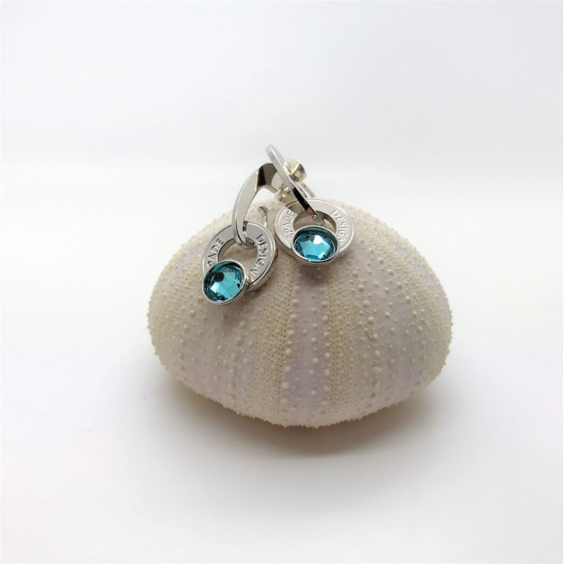 Boucles d'oreilles Créoles hublot - rhodié