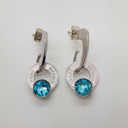Boucles d'oreilles Créoles hublot - rhodié