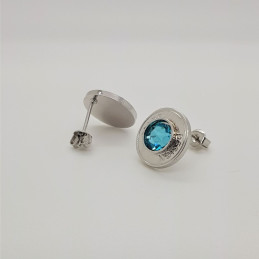 Boucles d'oreilles percées Hublot - rhodié