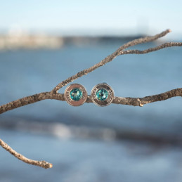 Boucles d'oreilles percées Hublot - rhodié