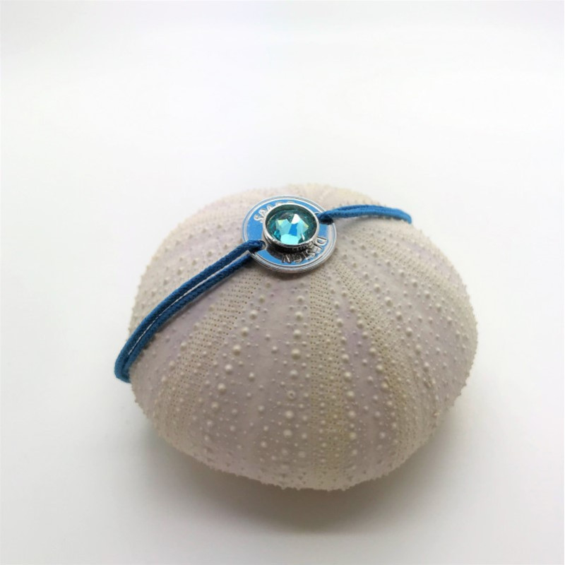 Bracelet cordon hublot Bleu - rhodié