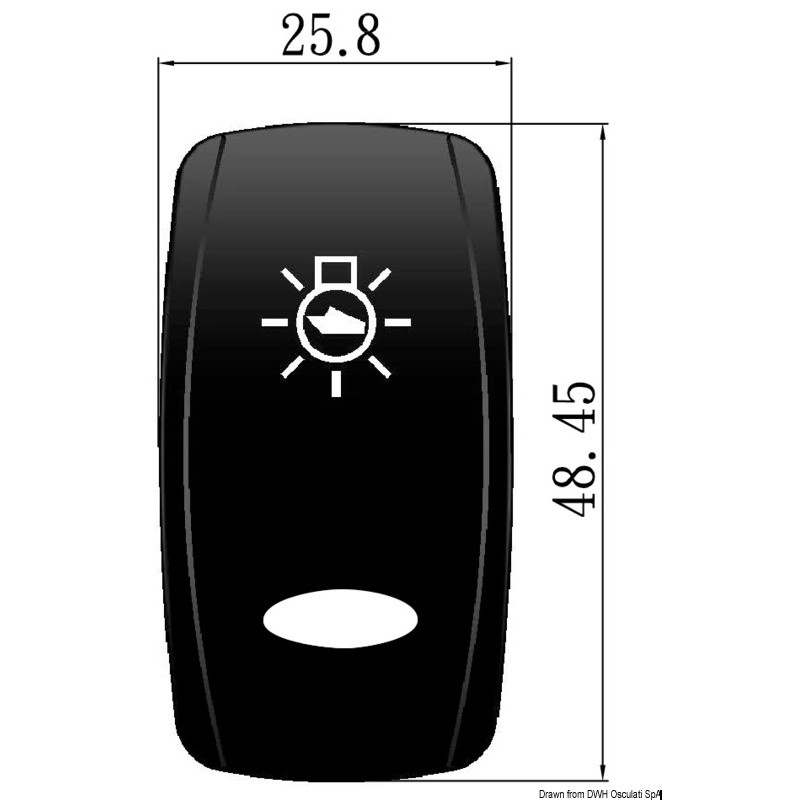 Bascule ovale pour interrupteurs Marina TOP avec symboles lumineux