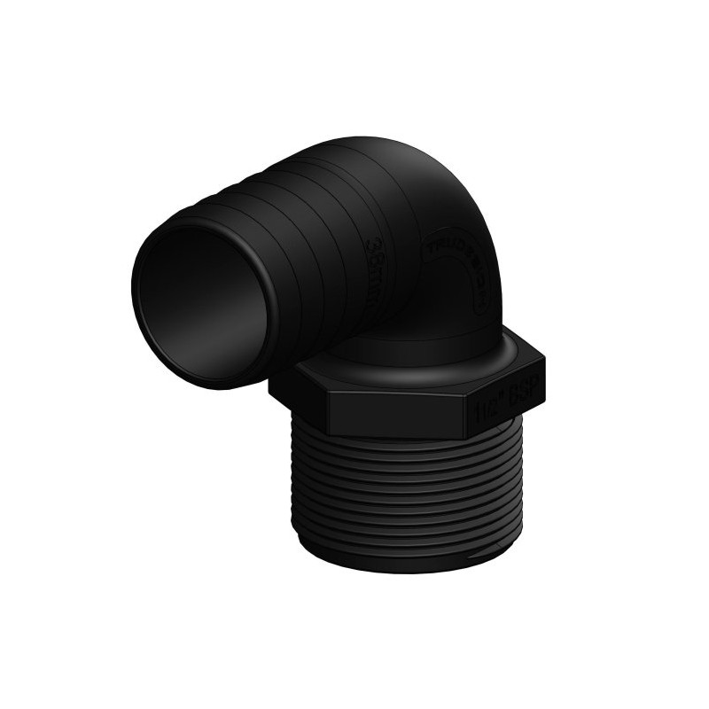 Raccord coudé à 90° MM cannelé/fileté - TRUDESIGN