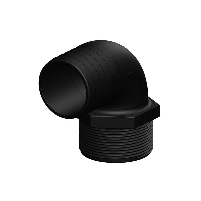 Raccord coudé à 90° MM cannelé/fileté - TRUDESIGN