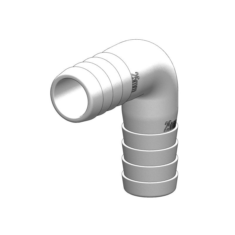 Coude 90° MM - cannelé/cannelé - TRUDESIGN