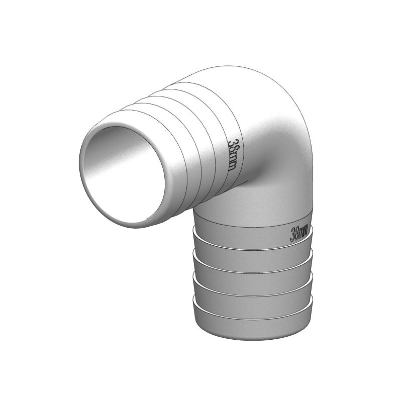 Coude 90° MM - cannelé/cannelé - TRUDESIGN