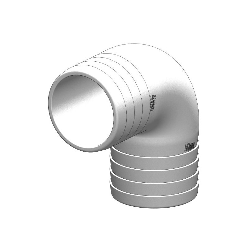 Coude 90° MM - cannelé/cannelé - TRUDESIGN
