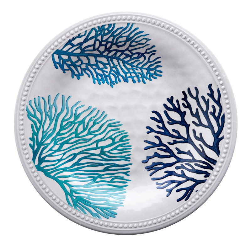 6 Assiettes Plates Mélaminé Corail Harmony Perla | MARINE BUSINESS