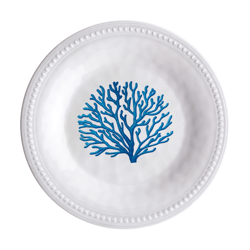 6 Assiettes dessert Mélaminé Corail Bleu Harmony Perla | MARINE BUSINESS