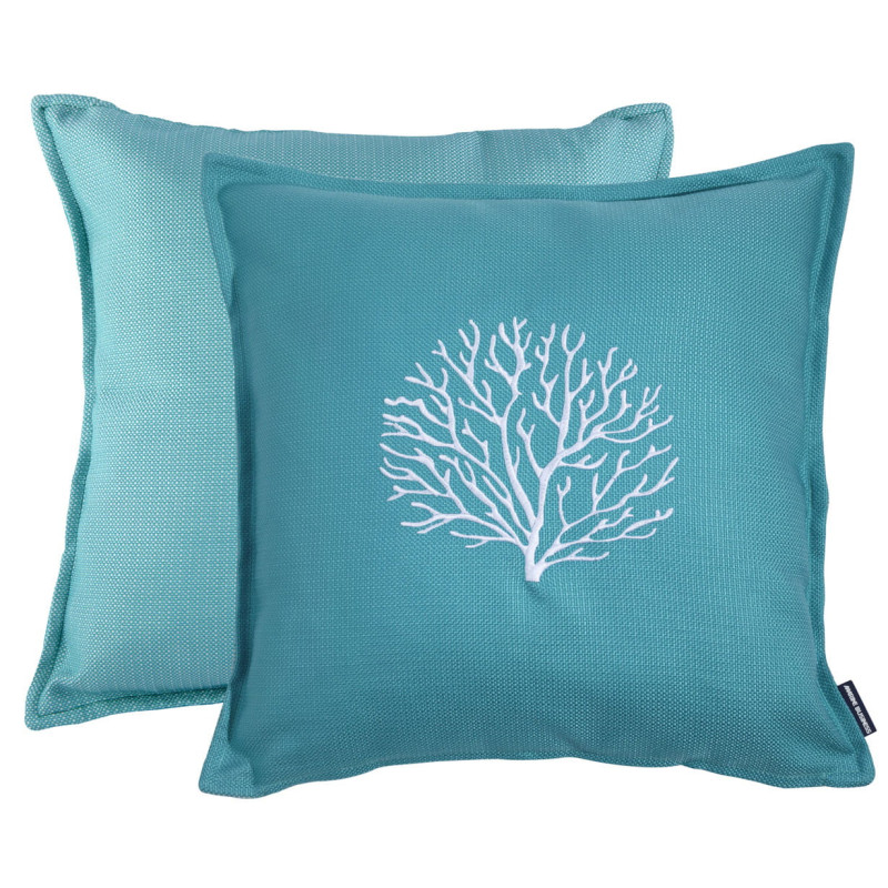 Coussin Brodé Aruba Turquoise - Marine Business (Set de 2)