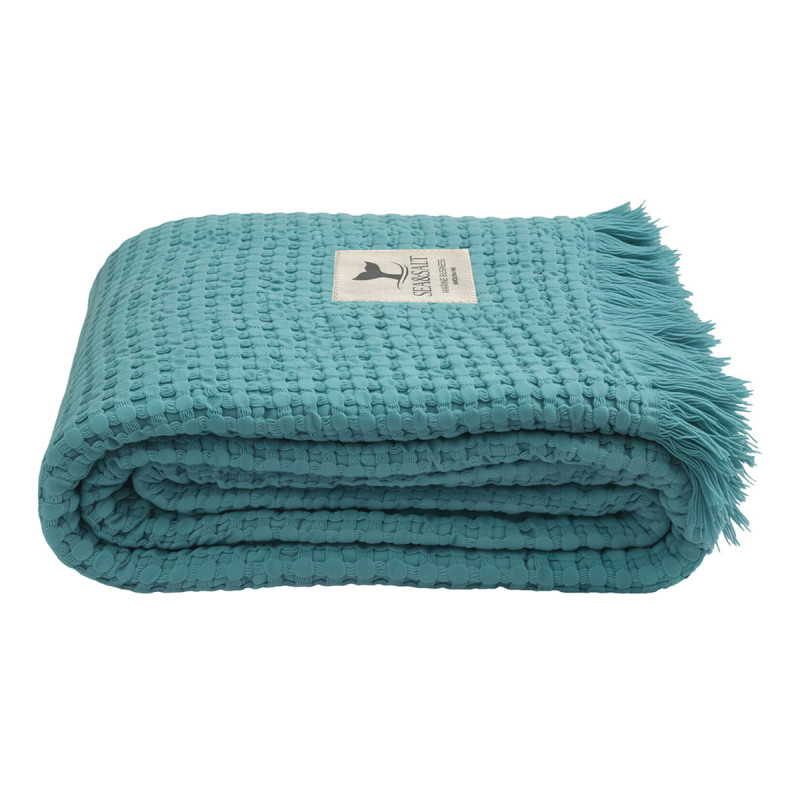 Serviette nid d'abeille Turquoise Sea & Salt - Marine Business
