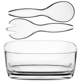 Saladier carré avec couverts Transparent - Marine Business