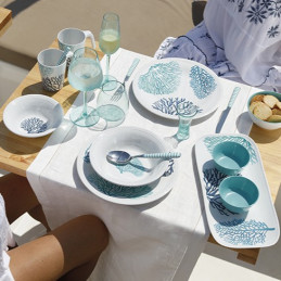 6 Assiettes Creuses en mélaminé Harmony Mare - Marine Business