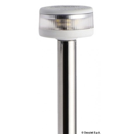 Hampe lumineuse avec feu Evoled 360° - Version extractible avec base en nylon / inox poli