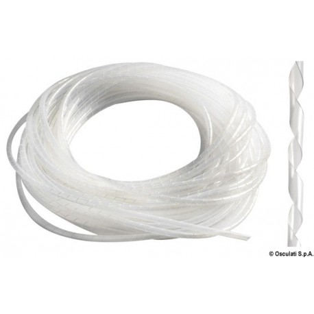 Gaine spiralée en polyéthylène blanc pour câblages